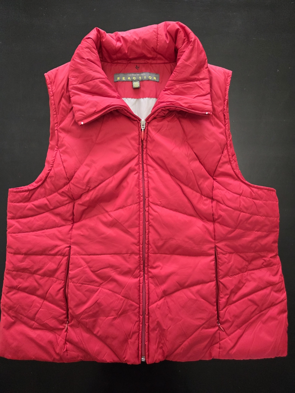 Kenneth Cole Reaction Bright Red Quilted Puffer Vest